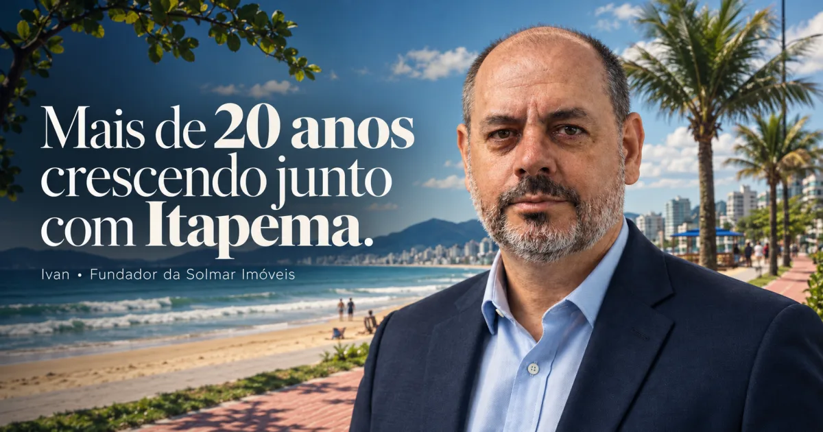Capa editorial com Ivan, fundador da Solmar Imóveis, em primeiro plano