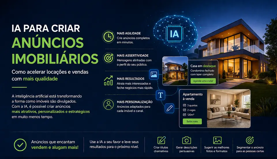 Exemplo de anúncio imobiliário gerado por IA